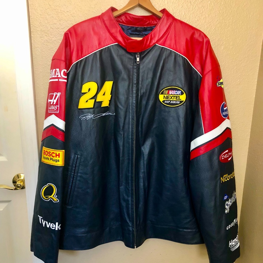 JEFF GORFON NascarNextel cup series all leather jacket. New condition XXL